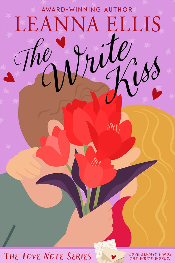 Kissing behind flowers