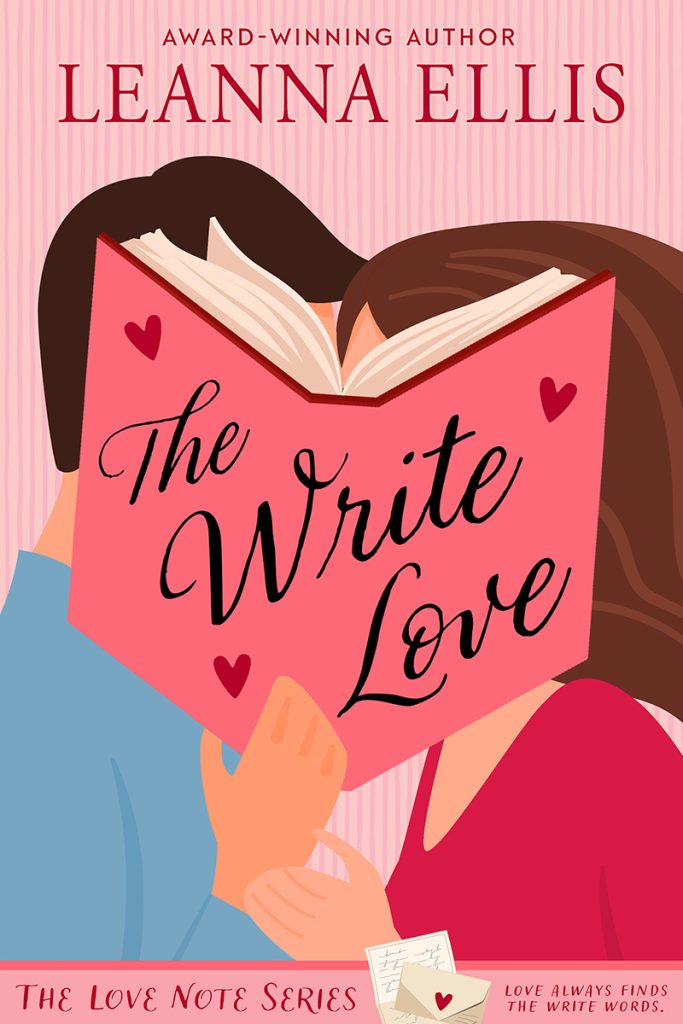 A man and woman kissing behind a book.